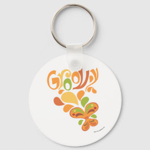 Oh So Groovy Fun Typeography Key Ring