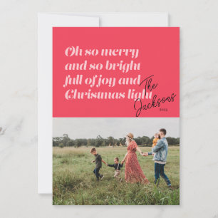 Oh So Merry Christmas modern Card Coral