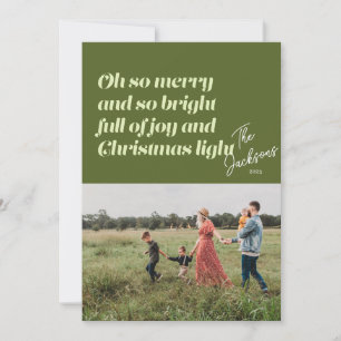 Oh So Merry Christmas modern Card Green