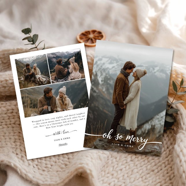 Oh So Merry | Modern Family 4 Photo Christmas Card (Creator Uploaded)