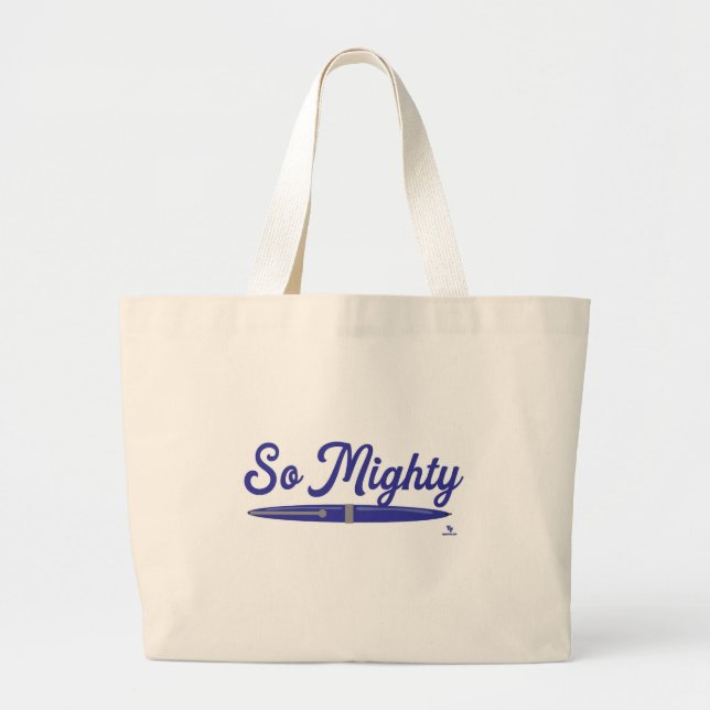 Oh So Mighty Author Pen Design Large Tote Bag (Front)