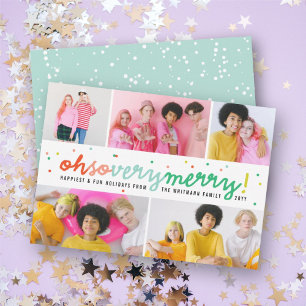 Oh So Very Merry Dots Holiday Photo Collage Card