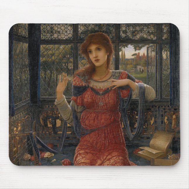 Oh Swallow, Swallow by John Melhuish Strudwick Mouse Pad (Front)