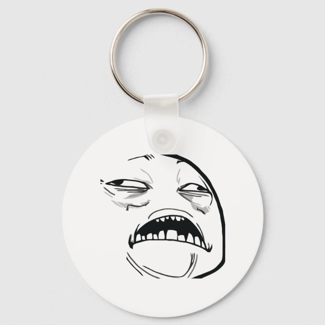 Oh Sweet Jesus Thats Good Rage Face Meme Key Ring (Front)