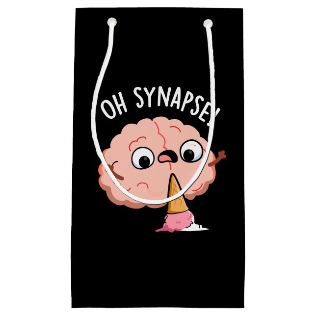 Oh Synapse Funny Brain Pun Dark BG Small Gift Bag (Front)