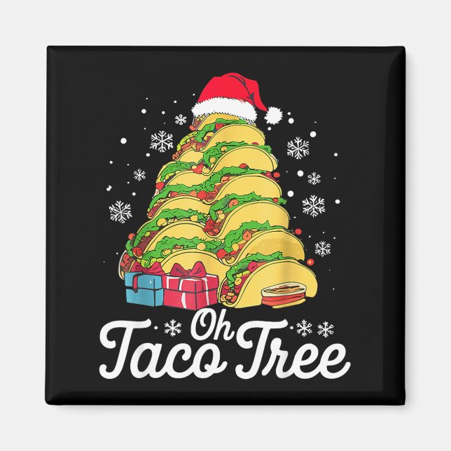 Oh Taco Tree Christmas Cute Xmas Mexican Food Love Magnet (Front)