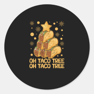 Oh Taco Tree Christmas Pyjamas Xmas Mexican Food Classic Round Sticker