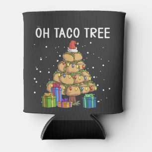 Oh Taco Tree Funny Mexican Food Ugly Christmas  Can Cooler