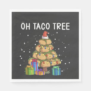 Oh Taco Tree Funny Mexican Food Ugly Christmas Napkin
