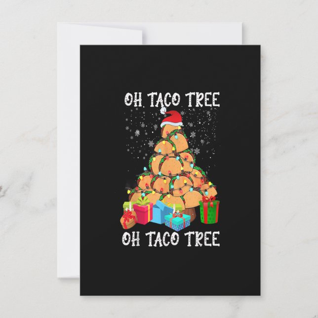 Oh Taco Tree Mexican Food Taco Lover Christmas Xma Invitation (Front)