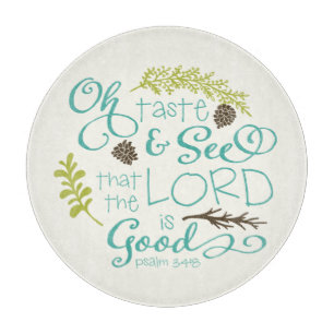 Oh Taste and See Holiday Glass Cutting Board