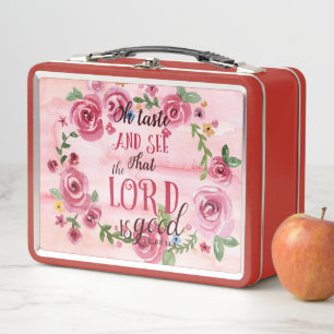 Oh Taste And See That The Lord Is Good Psalm 34:8 Metal Lunch Box