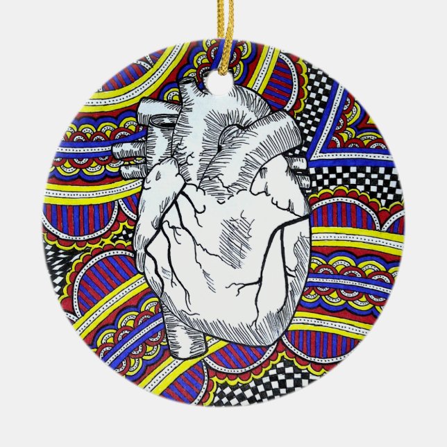 Oh the Heart Ceramic Ornament (Front)