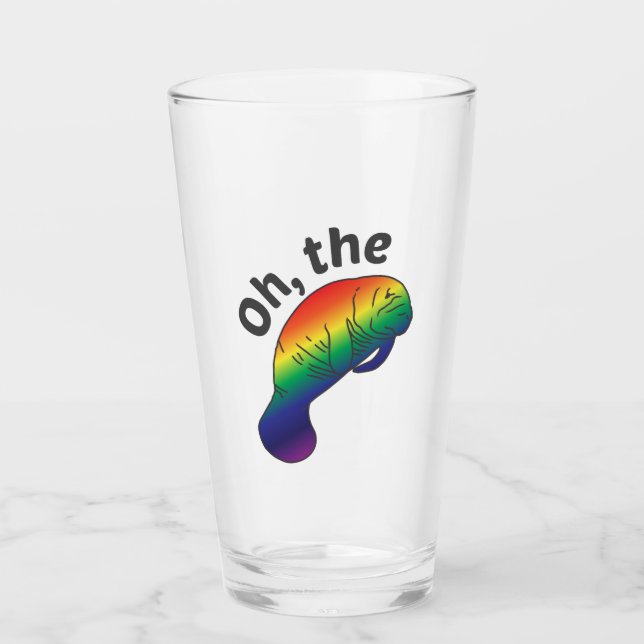 Oh the Hue Manatee Glass (Front)