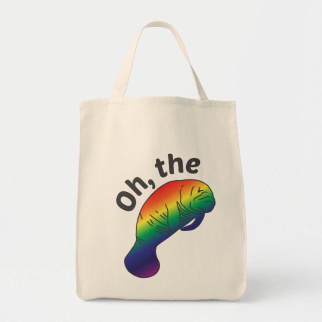 Oh the Hue Manatee Grocery Tote (Front)