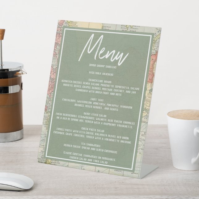 "Oh The Places..." Baby Shower Menu Pedestal Sign (In SItu)