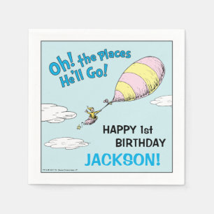 Oh! The Places He'll Go! - First Birthday Napkin