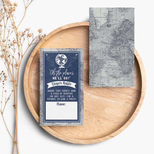 "Oh The Places He'll Go!" Travel Map Baby Enclosure Card (Creator Uploaded)