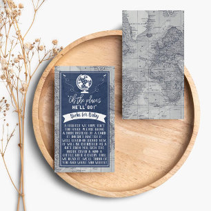 "Oh The Places He'll Go!" Travel Map Baby Shower Enclosure Card