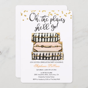 Oh The Places She'll Go Graduation Invitation