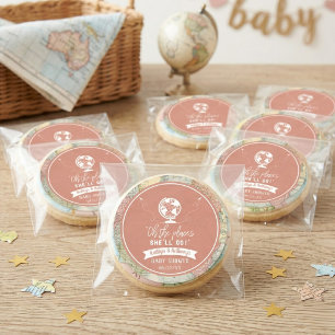 "Oh The Places She'll Go!" Travel Map Baby Shower Classic Round Sticker
