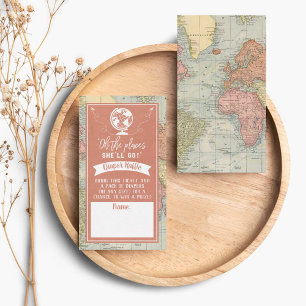 "Oh The Places She'll Go!" Travel Map Baby Shower Enclosure Card