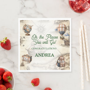Oh The Places You Will Go Travel Baby Shower Napkin
