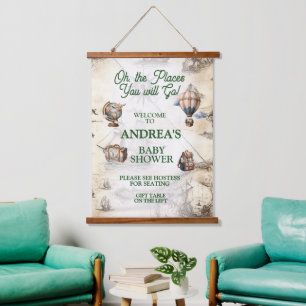 Oh The Places You Will Go Travel Theme Baby Shower Hanging Tapestry