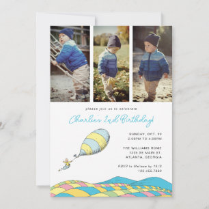 Oh! the Places You'll Go! Boy Birthday Photo Invitation