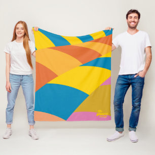 Oh, The Places You'll Go! Colorful Balloon Stripes Fleece Blanket