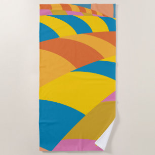Oh, The Places You'll Go! Colourful Balloon Stripe Beach Towel