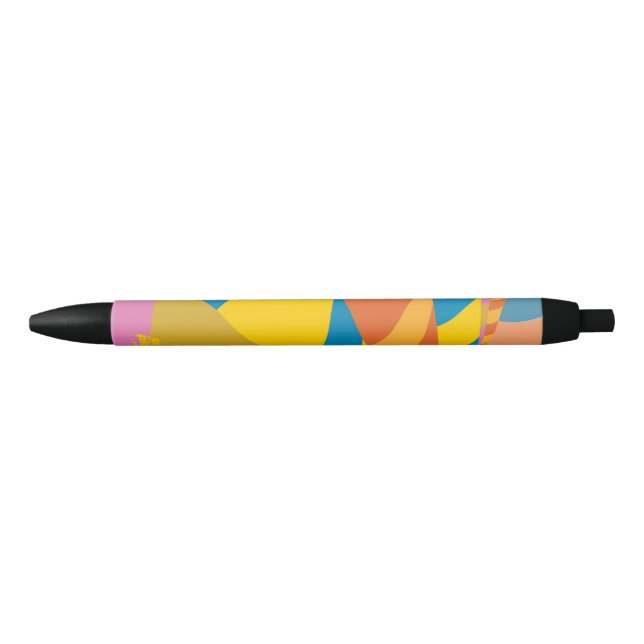 Oh, The Places You'll Go! Colourful Balloon Stripe Black Ink Pen (Front)