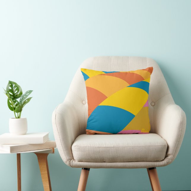Oh, The Places You'll Go! Colourful Balloon Stripe Cushion (Chair)