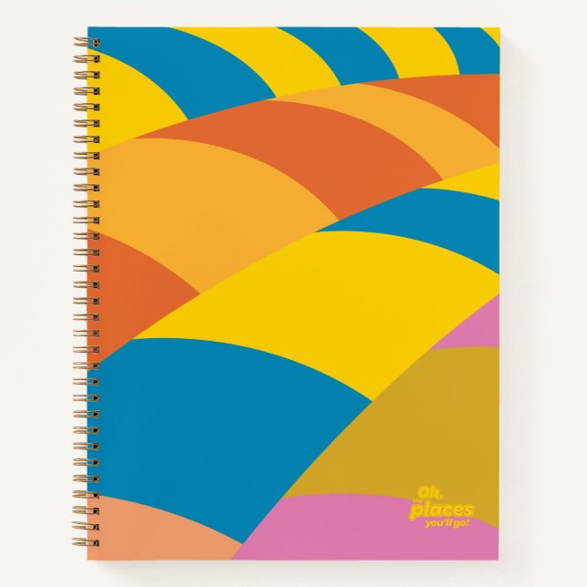 Oh, The Places You'll Go! Colourful Balloon Stripe Notebook (Front)