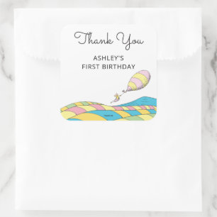Oh! The Places You'll Go! Girl Birthday Thank You Square Sticker