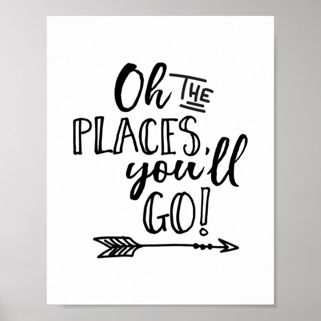 Oh the places you'll go kids print poster (Front)