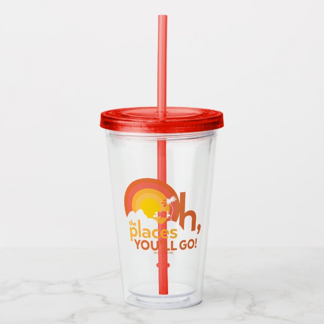 Oh, The Places You'll Go! Landscape Typography Acrylic Tumbler (Front)