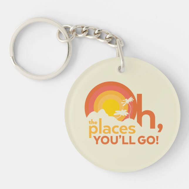 Oh, The Places You'll Go! Landscape Typography Key Ring (Front)
