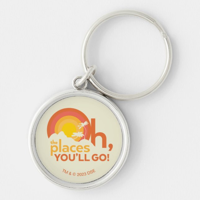 Oh, The Places You'll Go! Landscape Typography Key Ring (Front)