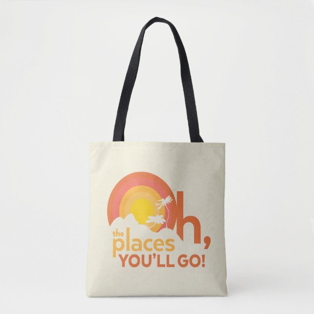 Oh, The Places You'll Go! Landscape Typography Tote Bag (Front)