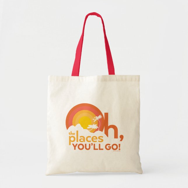 Oh, The Places You'll Go! Landscape Typography Tote Bag (Front)