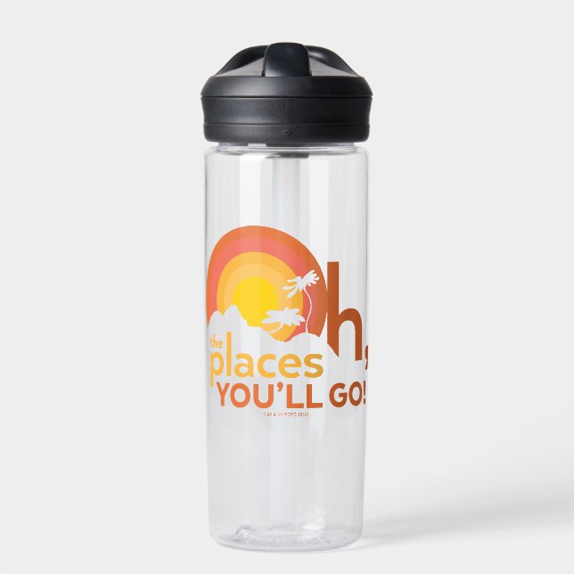 Oh, The Places You'll Go! Landscape Typography Water Bottle (Front)