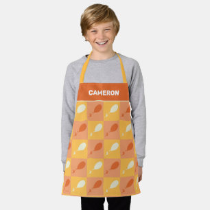 Oh, the Places You'll Go   Orange Block Pattern Apron