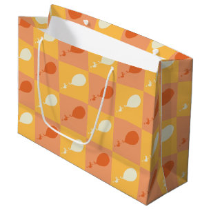 Oh, the Places You'll Go Orange Block Pattern Large Gift Bag