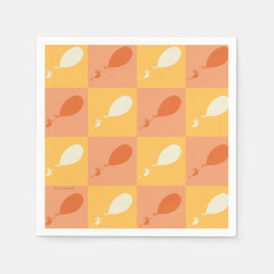 Oh, the Places You'll Go   Orange Block Pattern Napkin