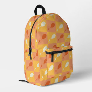Oh, the Places You'll Go   Orange Block Pattern Printed Backpack