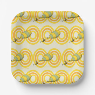 Oh, the Places You'll Go Orange Pattern Paper Plate