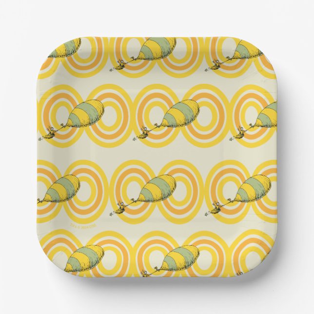 Oh, the Places You'll Go | Orange Pattern Paper Plate (Front)