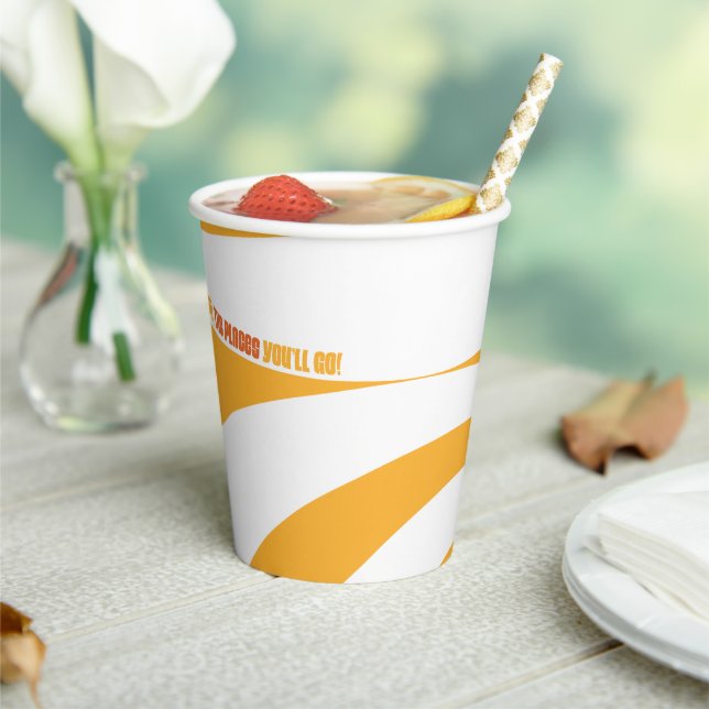 Oh, The Places You'll Go! Orange Swirls Paper Cups (Insitu)