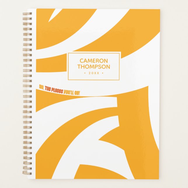 Oh, The Places You'll Go! Orange Swirls Planner (Front)